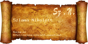 Szlama Nikolett névjegykártya